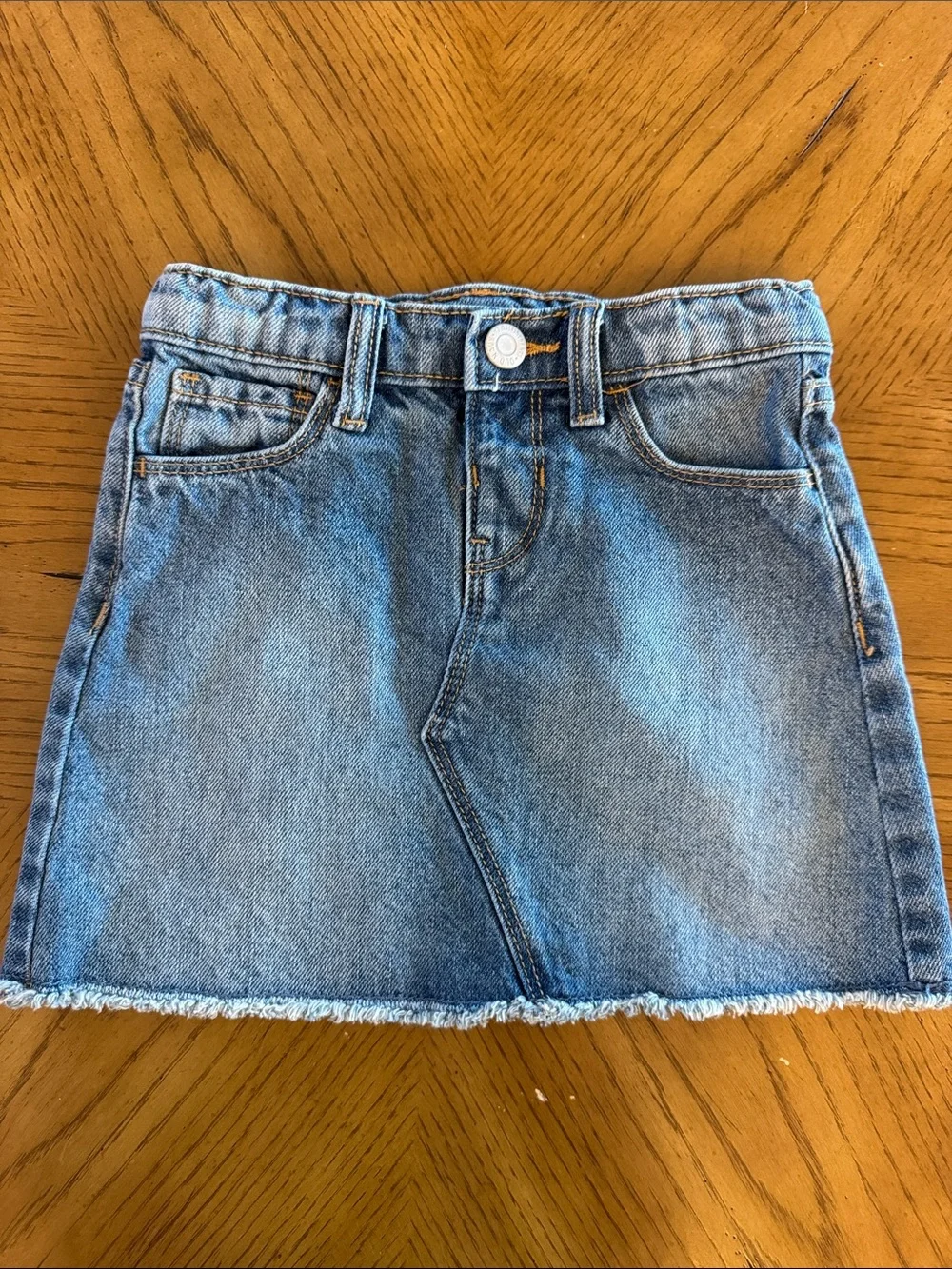 Old Navy Light Blue Denim Girls' Skirt with Frayed Hem